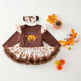 thumbnail image 2 of FYDUU Halloween Baby Girl Outfit Set Cute Pumpkin Long Sleeve Dress With Shoes 3 Piece For Toddler Party Holiday Dress Up Comfy Versatile 6-12 Months, 2 of 3