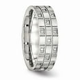 thumbnail image 4 of White Stainless Steel Ring Band Wedding Cubic Zirconia CZ, 4 of 6