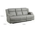 thumbnail image 5 of Benjara Kate 82 Inch Power Double Recliner Sofa, USB Ports, Gray Microfiber, Wood, 5 of 6