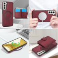 thumbnail image 5 of Decase for Samsung Galaxy S22 Flip PU Leather Back Cover with 2-in-1 Detachable Magnetic Wallet with 5 Card Slots Compatible Mag-Safe and RFlD Blocking Kickstand and Wireless Charging,Winered, 5 of 5