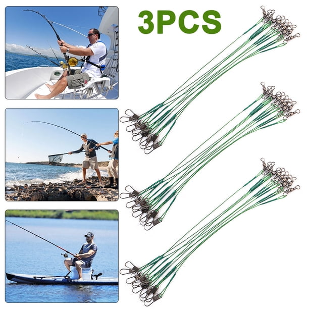 20 piezas línea pesca sublínea cable conector cable doble enlazador con bloqueo línea anti-Mordida (verde n30CM)