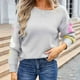 thumbnail image 4 of Ailaofu Womens Sweaters Flower Print - Crewneck Knitted Long Sleeve Sweaters Fall Winter Pullover Casual Top, 4 of 6