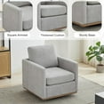 thumbnail image 6 of Lovableguy Modern Swivel Accent Chair Set of 2,360 Degree Upholstered Barrel Chair Armchair,Comfy Single Sofa for Living Room Bedroom Nursery,Chenille,Light Gray, 6 of 9