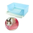 thumbnail image 4 of Large Rabbit Toilet Box Trainer Potty Corner Tray Litter with Drawer Pet Pan For Blue, 4 of 6