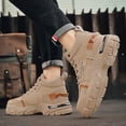 thumbnail image 4 of Men'S Classic High-Top Comfort Sneakers, Solid Color, Lace-Up Closure, Faux, Fabric Lining, Rubber Sole, Short Boot Height, Sporty Style, All-Season, for Hiking & Outdoor, Casual Daily Wear, 4 of 9