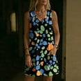 thumbnail image 5 of Yertdoel Summer Dresses for Women 2026 Sleeveless Floral Print V Neck Loose Midi Dress Beach Casual Comfy Sundress with Pockets, 5 of 7