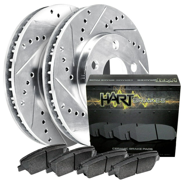 Kit De Rotores Y Frenos Traseros Hart Brakes |Pastillas De Freno Traseras| Rotores Y Pastillas De Freno| Pastillas De Freno Y Rotores De Cerámica | Para Chrysler Town & Country 2008-2012, Dodge Grand