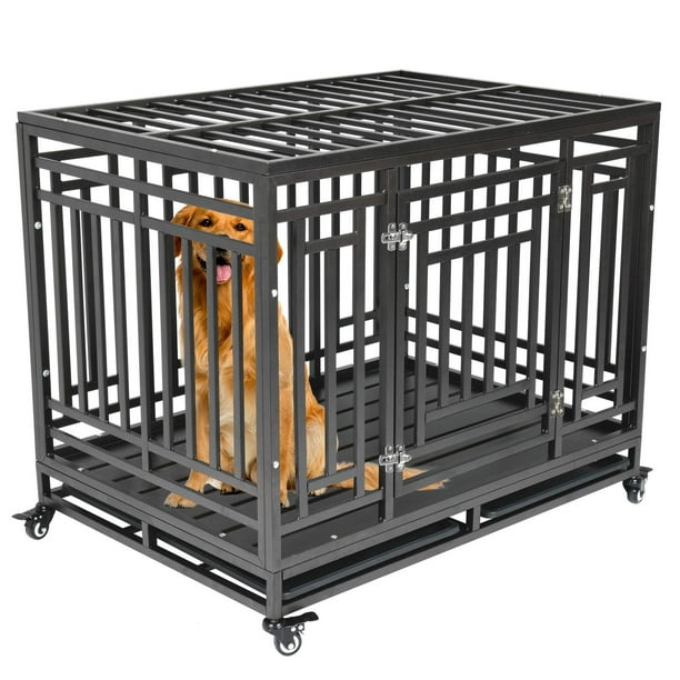 Nurxiovo Heavy Duty Dog Crate with Strong Metal Playpen for Large Dogs