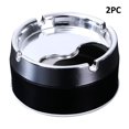 thumbnail image 4 of Dezsed Ashtray Ashtray Outdoor Ashtray Stainless Steel Ashtray With Rotating Lid Round Windproof Ashtray For Office Garden Outdoor(two Pack) Black, 4 of 5