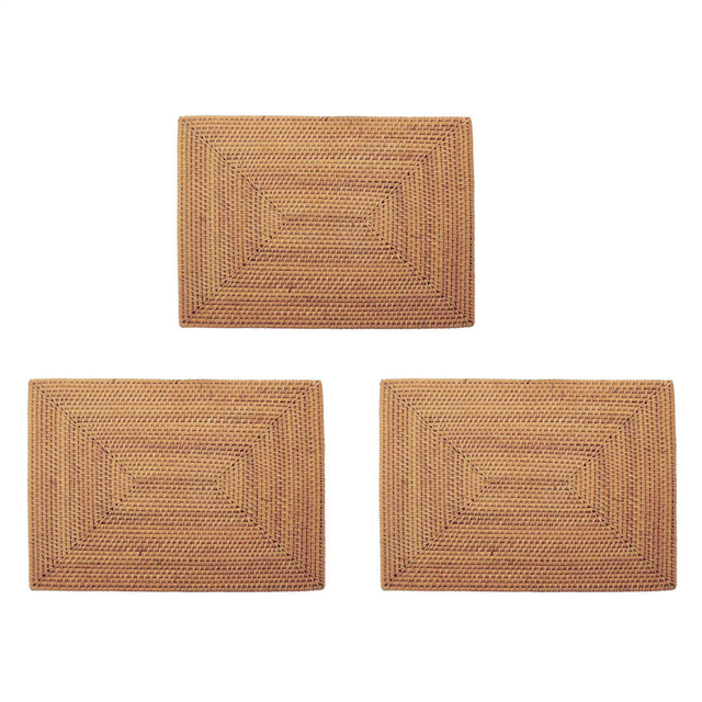 3X Table Mats Non Slip Rattan Placemats Dining Table Heat Woven Placemats Heat Mats for Dinner Table