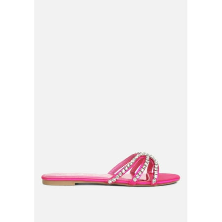 

mezzie diamante embellished flat sandals