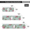 thumbnail image 4 of Coolnut 2 Pack Faucet Mat Splash Guard for Kitchen Sink, Print Floral Aqua Turquoise Pink Flowers Faucet Handle Drip Catcher Tray Absorbent Mat Fast Dry Mat for Kitchen, Bathroom, 14"x5", 4 of 7
