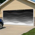 thumbnail image 5 of Black Ombre Stripes Garage Door Cover Banner 7 x 16 FT, Modern Abstract Sea Waves Spray Art Garage Door Curtains Backdrop with Grommets for Indoor Outdoor Wall Party Porch Yard Decorations Background, 5 of 9