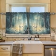 thumbnail image 2 of Yayeee Kitchen Curtains Tier Set of 2 Light Filtering 57"x24" Over Sink Window Panels, Night Forest Scene, 2 of 7