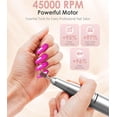 thumbnail image 2 of 45000RPM Cordless Electric Nail Drill File for Acrylic Gel Nails Polishing Removing, Portable Efile with Drill Bits Kit for All Nail Care, Manicure Polishing, Shaping Gel Removal at Home Salon, 2 of 8