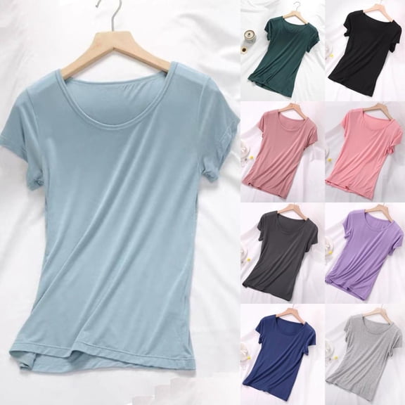Women's Short-Sleeve Soft Modal Pajama Top for Sleep and Lounge, Comfortable and Easy Care