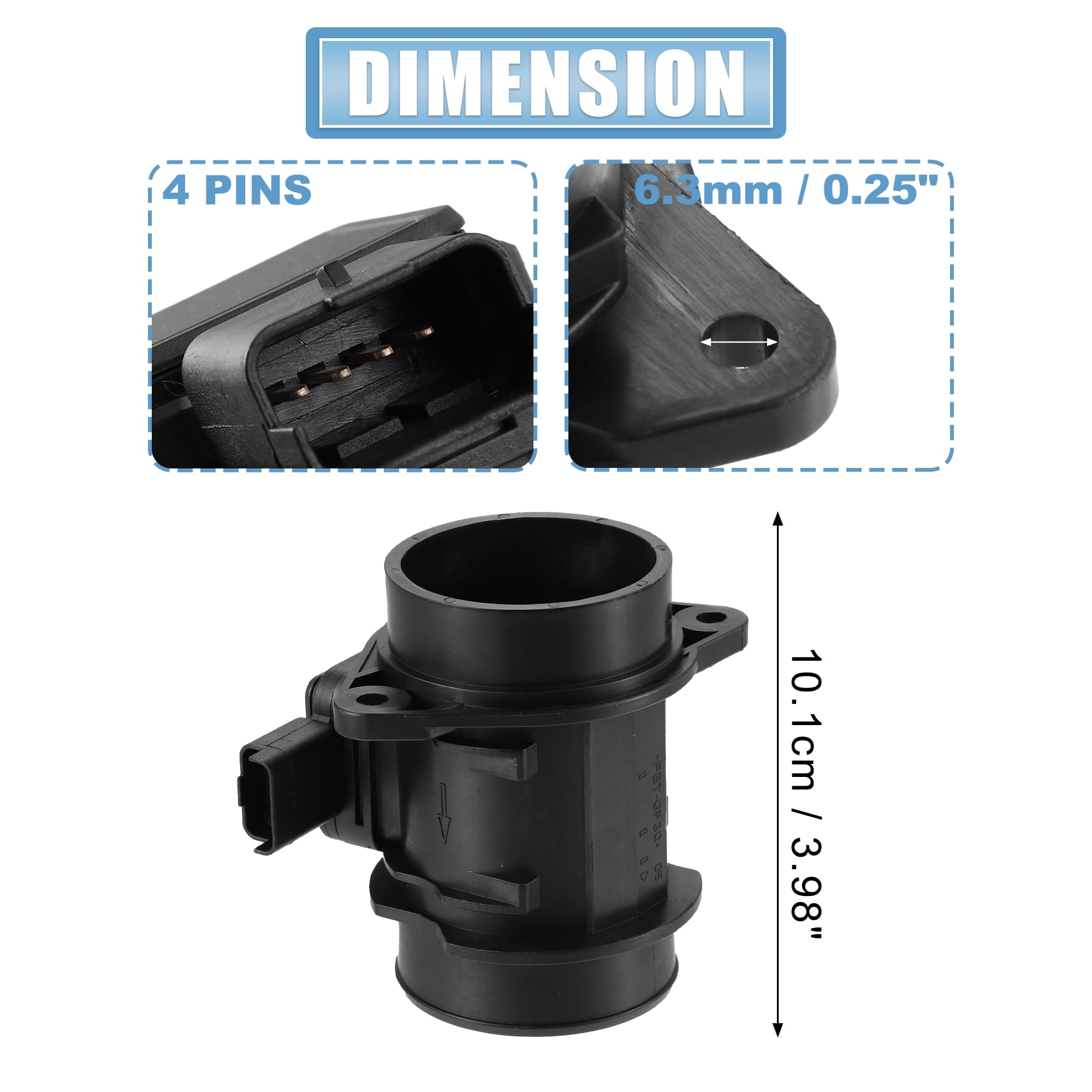 1333637 Car Mass Air Flow Sensor Meter MAF Sensor Airflow Replacement for Ford Fiesta MK VI 2008-2017