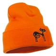 thumbnail image 5 of Black Cat Embroidered Long Beanie - Orange OSFM, 5 of 5