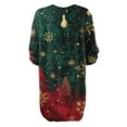 thumbnail image 5 of Women's Round Neck Casual Long Sleeve Plush Christmas Printed Dresses, Festive Fall and Winter Wear for Holiday Parties, Cozy and Soft Material,Dark Green,2XL, 5 of 6