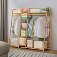 thumbnail image 1 of Closet Armable para Ropa, Ropero 5 Niveles de Madera - Mueble para Ropa con Estantes, Organizador de Abrigos, Vestidos, Zapatos, Ideal para Dormitorio y Clóset, 160x40x140 cm (Marrón), 1 of 9