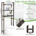 thumbnail image 5 of Giantex 3-Tier Metal Bathroom Organizer, Freestanding Over The Toilet Storage Rack w/Anti-Tippling Devices, Coffee, 5 of 8