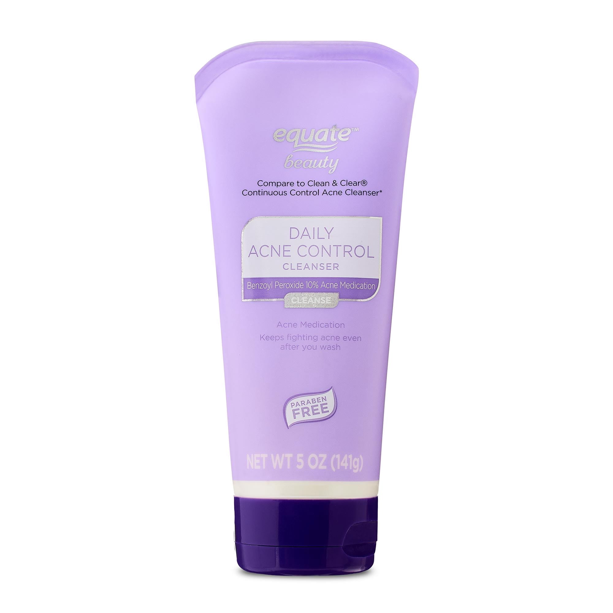 Equate Daily Acne Control Cleanser Benzoyl Peroxide 10% Acne Medication, 5 oz