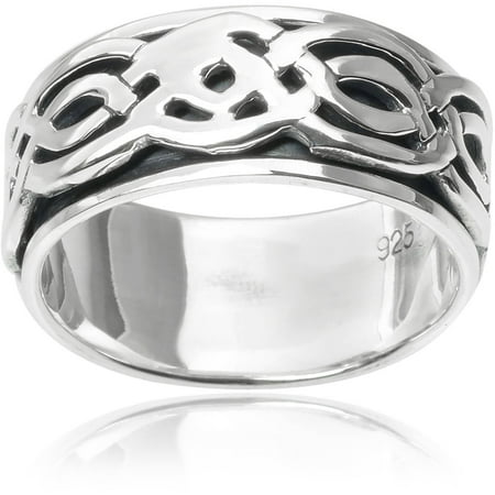 Territory Men's Sterling Silver Celtic Spinner Fashion Ring, 10mm