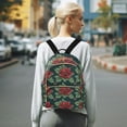 thumbnail image 7 of FORMRS Mini Backpack Purse for Women Travel Daypack Casual Shoulder Bag, Red Christmas Poinsettias, 7 of 7