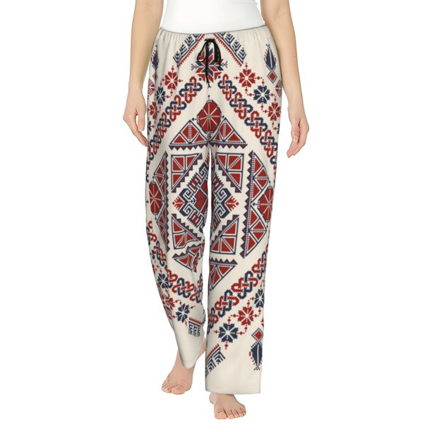 Balery Fashion Tatreez2 Pantalones de pijama para mujer, pijamas ultraligeros, pantalones de estar por casa-3X-Large