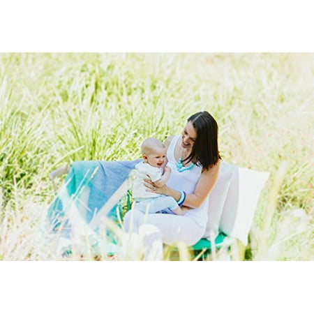 Aqua Titanium Necklace - Jellystone Silicone Songbird Necklace - Chewelry Chewable Teething Nursing Necklace (Aqua Tiffany)