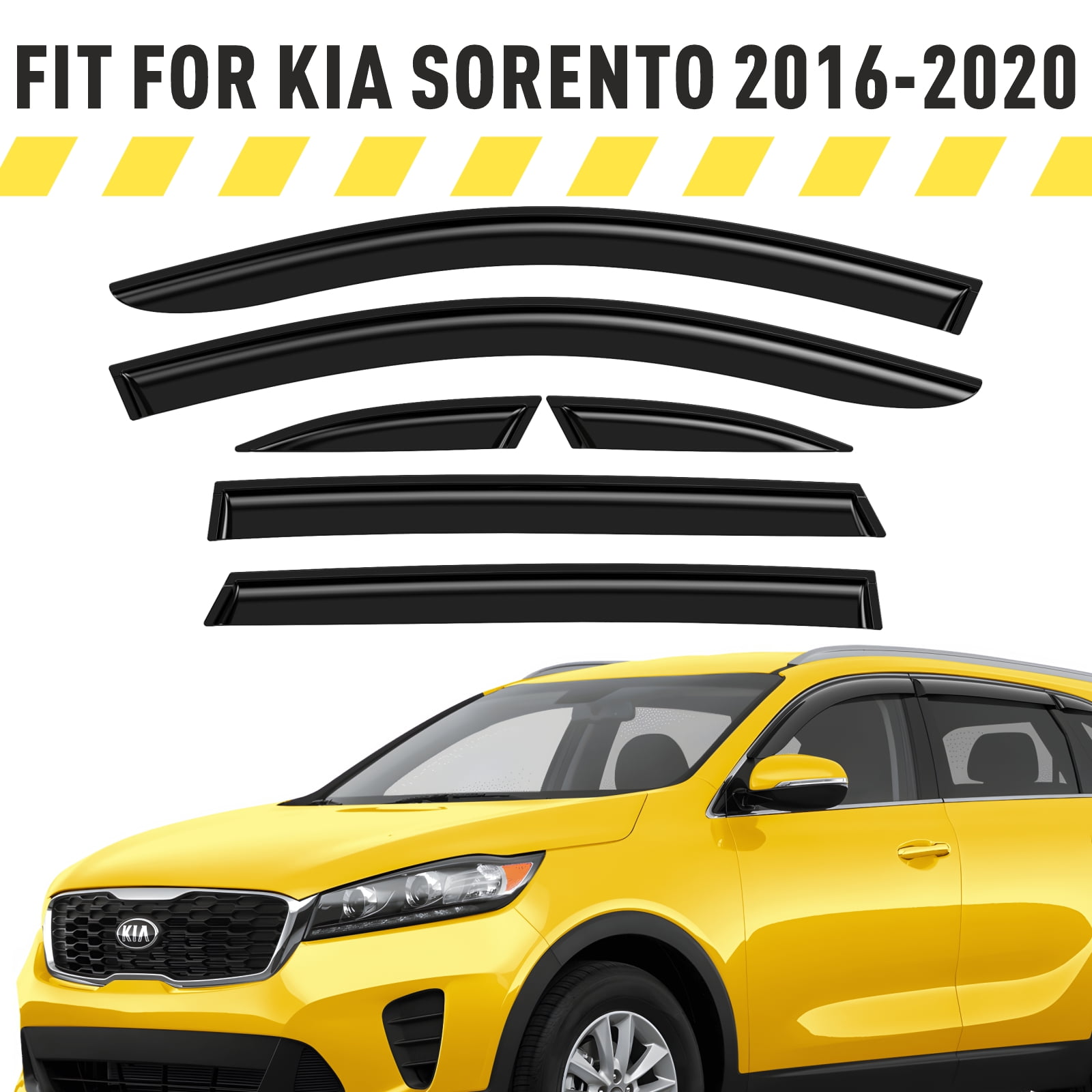 AEROGUYS TapeOn Window Deflectors Extra Durable Window Visors Rain