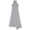 thumbnail image 6 of TTAO Flower Girls Halter Neck Princess Pageant Maxi Dress Kids Sparkly Wedding Party Prom Ball Gown Gray 14, 6 of 7