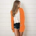 thumbnail image 4 of Entyinea Cardigan Sweater for Women Oversized Open Front Long Sleeve Lightweight Knit Cardigan Outerwear Orange S, 4 of 5