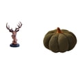 thumbnail image 1 of Adorno De Calabaza Con Cabeza De Ciervo, Estatua Decorativa De Resina Y Cojín De Peluche Para El Hogar, Dormitorio, Sofá, Mesita De Noche, Decoración De Escritorio., 1 of 8