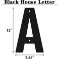 thumbnail image 2 of 12 Inch Modern Metal House Numbers, Metal Letter, Black Door Number, Metal Mailbox Numbers and Letters, Metal House Address Letters and Numbers for Outside Signs (A), 2 of 8