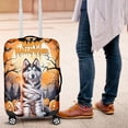 thumbnail image 4 of Mummy Siberian Husky Happy Halloween with Pumpkins Bats Spooky Fun Travel Luggage Cover Husky Dog Lover Gifts Suitcase Dust Protective Decor - 00019, 4 of 5