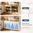 thumbnail image 4 of Blue Christmas Cabinet Curtain 32"Wx55"L,Dustproof Pantry Door Curtain with Self Adhesive Tape,Blue Plaid Xmas Tree Snowflake Winter Tall Storage Cover Privacy Drape for Bathroom Kitchen Laundry Room, 4 of 9