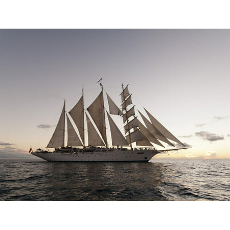 Star Clipper Sailing Cruise Ship, Dominica, West Indies, Caribbean, Central America Print Wall Art By Sergio
