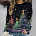 thumbnail image 4 of Craaazy Women's Christmas Tops Christmas Print Crewneck Long Sleeve Xmas Funny Shirts Gifts, 4 of 5
