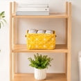 thumbnail image 4 of Linnome Linen Cotton Desktop Storage Basket Fresh Fabric Organizer Box Foldable Small Sundry Holder for Bedroom Vanity Living Room Countertop Tidying, 4 of 7