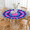 thumbnail image 3 of Colorful Tie Dye Mandala Pattern Round Fitted Tablecloth with Elastic Edge,Dining Table Cover Waterproof,Outdoor Round Tablecloth for Camping,Dining,Indoor and Outdoor, 3 of 7