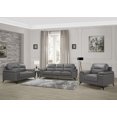 thumbnail image 1 of Topline Home Furnishings Dark Grey Leather 3pc Sofa Set, 1 of 1