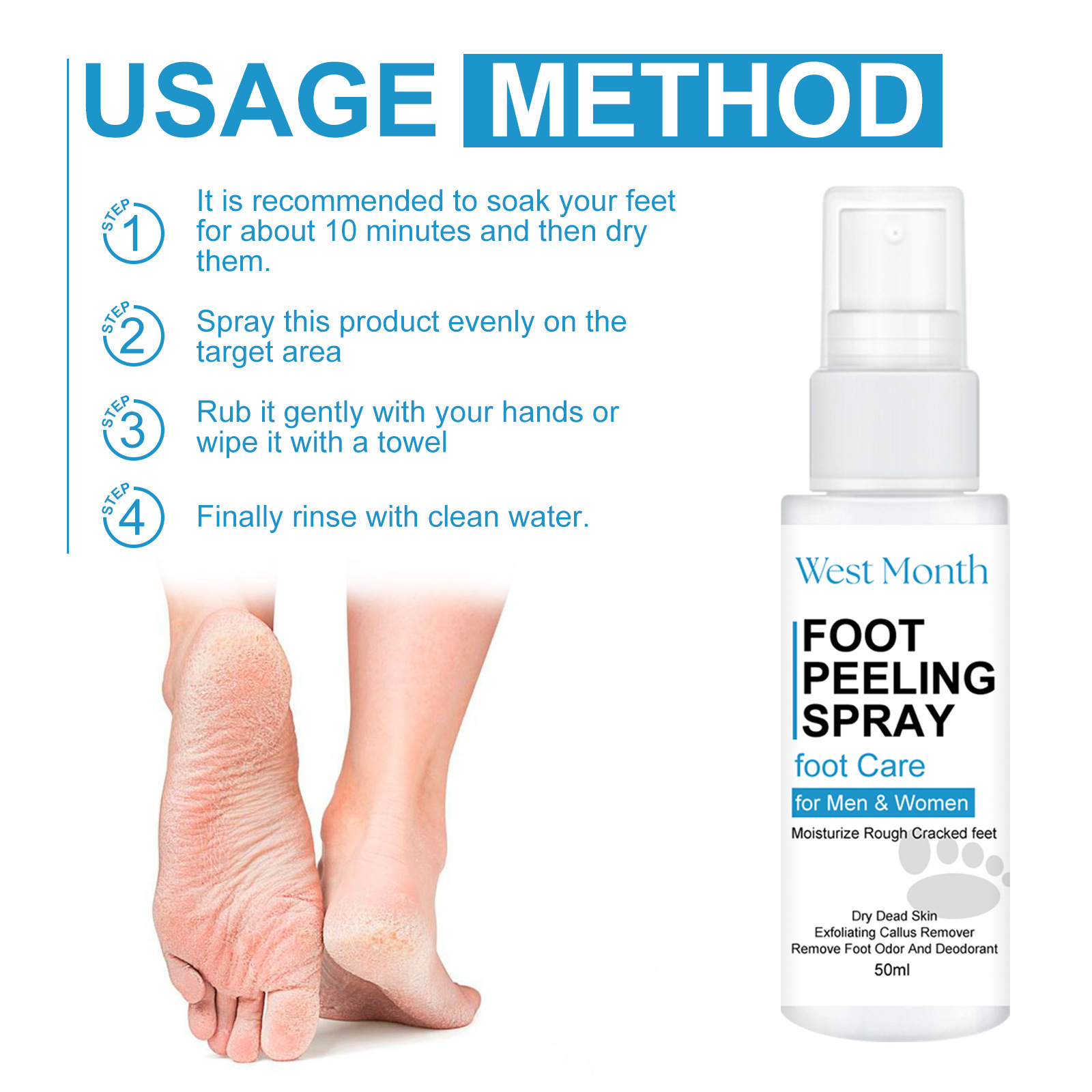 2 Pack Foot & Heel Balm Spray, For Dry and Cracked Feet & Heels. Foot ...