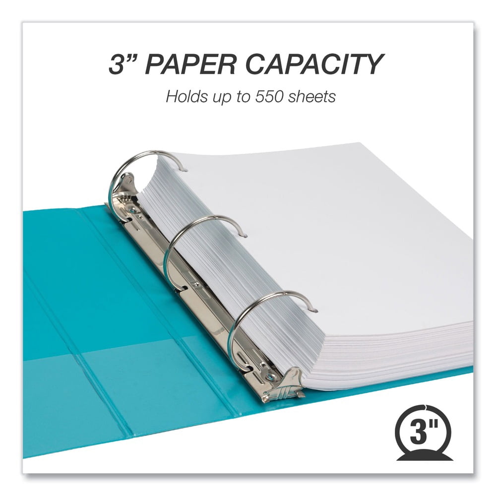 Samsill U86877 Earth's Choice Plant-Based Economy 11 in. x 8.5 in. 3-Ring View Binders with 3 in. Capacity - Teal (2/Pack)