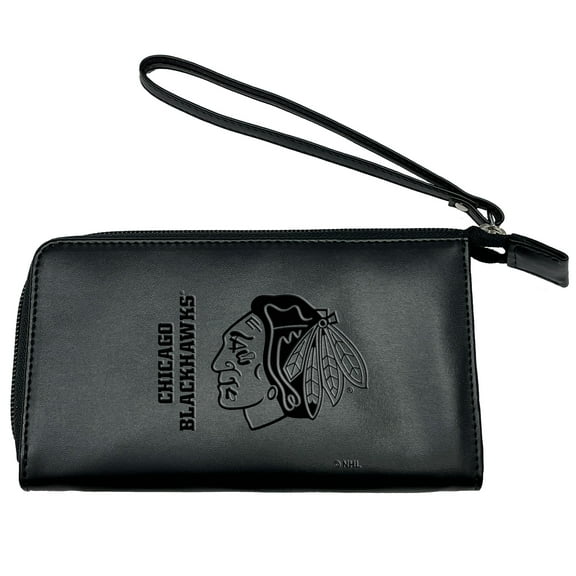 Black Chicago Blackhawks Cell Phone Wristlet Wallet
