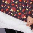 thumbnail image 3 of Oversized Wearable Blanket Hoodie,Red Hedgehog and Mushroom Sherpa Blanket Hoodie with Super Pockets,Super Warm Fuzzy Pullover for Women & Men, 3 of 6