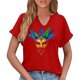 thumbnail image 5 of Xuyuer Mardi Gras V-Neck T-Shirt for Women Hearts Beads Carnival Tuesday Parade Loose Top short Sleeve Casual Tee Tshirts S-2XL Pattern T-Shirt - Casual Short-Sleeved Retro, 5 of 6