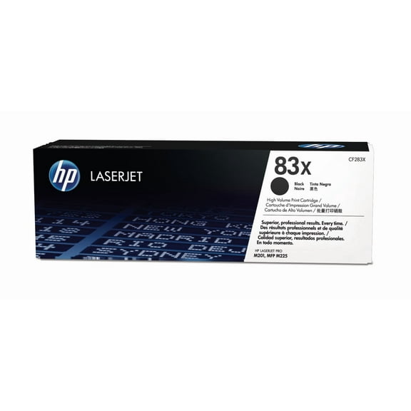 HP 83X High Yield Black Original LaserJet Toner Cartridge, ~2,200 pages, CF283X