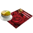 thumbnail image 3 of Placemat Valentine Rose Flower Red 4/6pcs Table Pad Mats for Dining Table Home Kitchen r Accessories Linen Coaster, 3 of 7