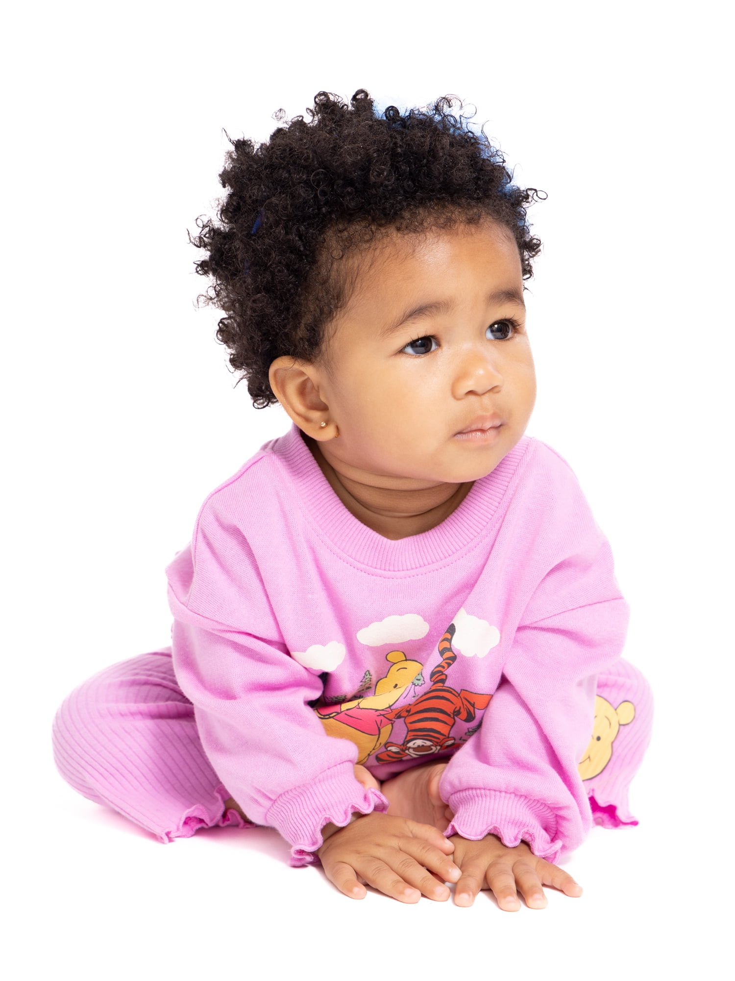 Winnie the Pooh Baby Girls Graphic Sweatshirt and Flared Leggings, 2-Piece, Sizes 0M-24M